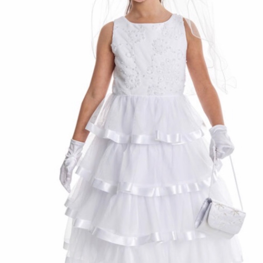 🤍Girls Formal White Dress